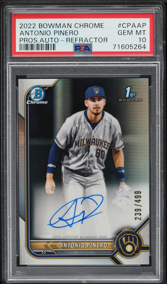 2022 Bowman Chrome Prospects Baseball Refractor Antonio Pinero #CPA-AP PSA 9