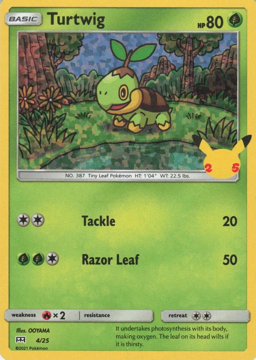 Turtwig Holo 2021 Pokemon McDonald's 25th Anniversary