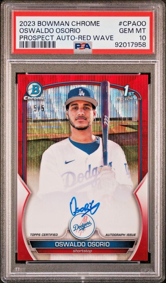 2023 Bowman Chrome Prospects Baseball Red Wave Oswaldo Osorio #CPA-OO PSA 10