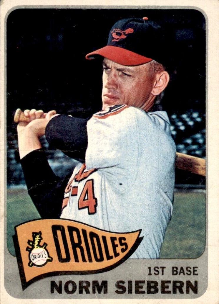 1965 Topps Norm Siebern #455 card