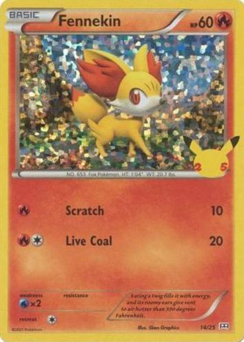 Fennekin Holo 2021 Pokemon McDonald's 25th Anniversary