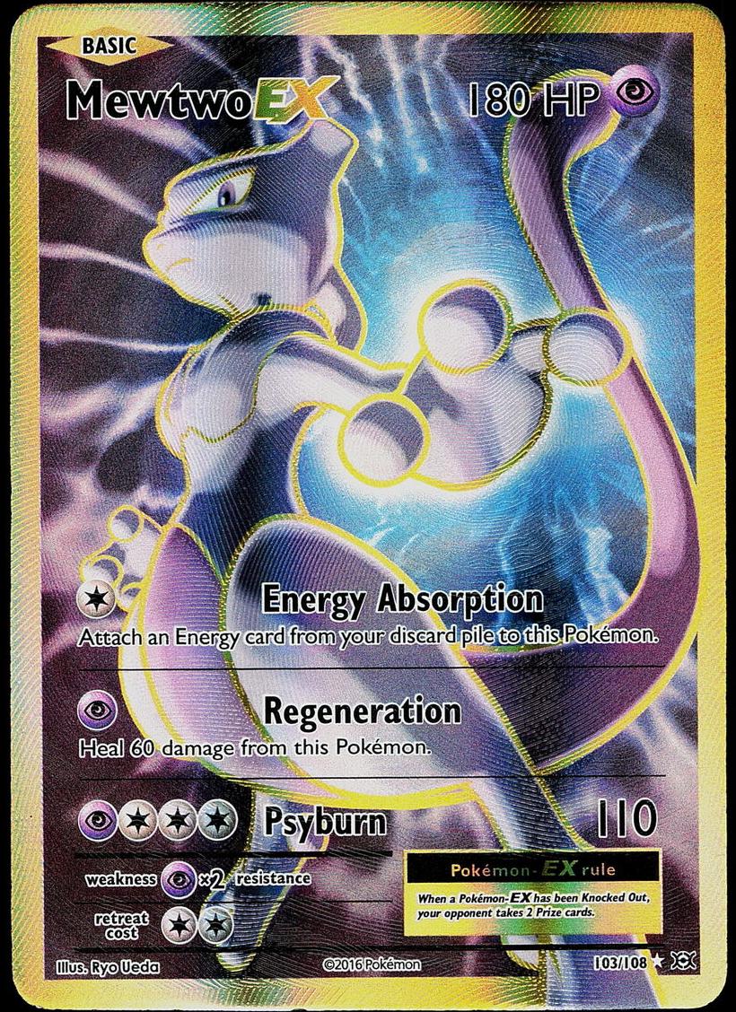 2016 Pokemon XY Evolutions EVOLUTIONS #103 FA/Mewtwo EX front