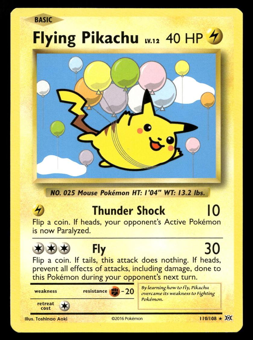 Flying Pikachu 2016 Pokemon XY Evolutions