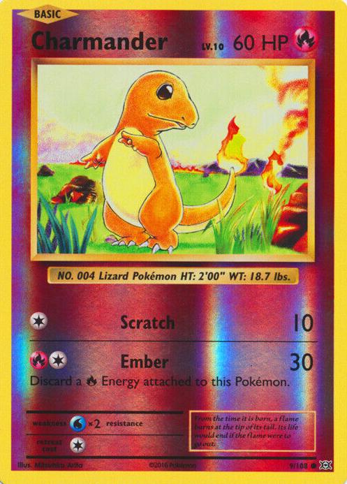 2016 Pokemon XY Evolutions EVOLUTIONS #9 Charmander-Rev.Foil front