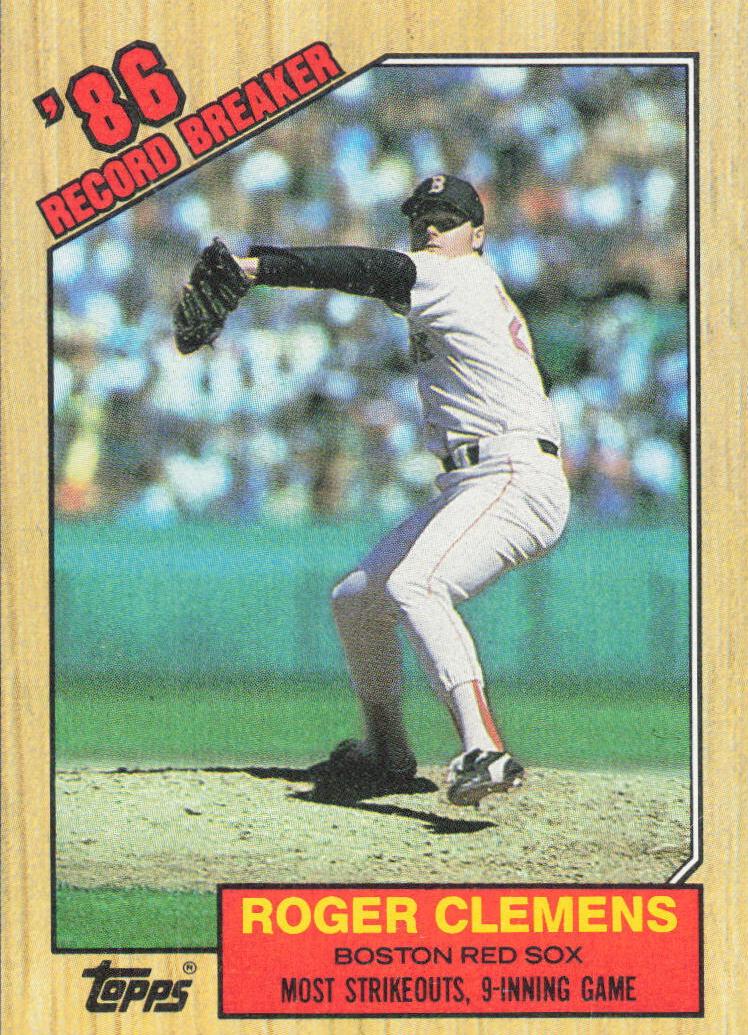 Roger Clemens 1987 Topps Record Breaker Baseball