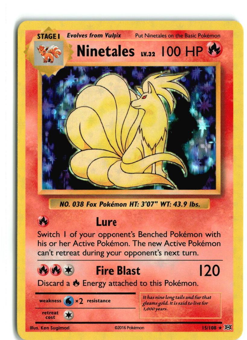 Ninetales Holo 2016 Pokemon XY Evolutions