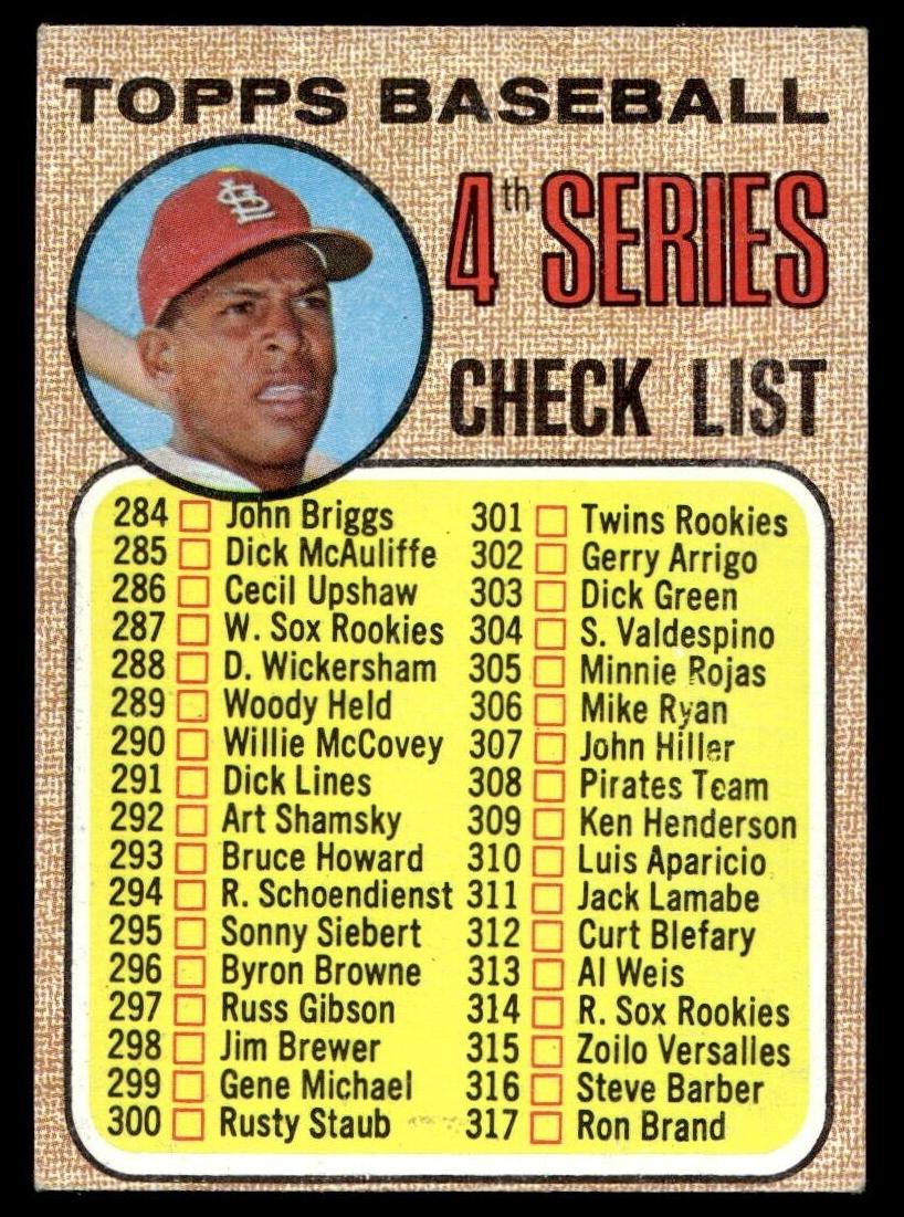 1968 Topps Checklist 284-370 [Copyright at Right] #278 card