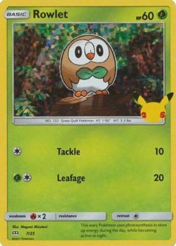 Rowlet Holo 2021 Pokemon McDonald's 25th Anniversary