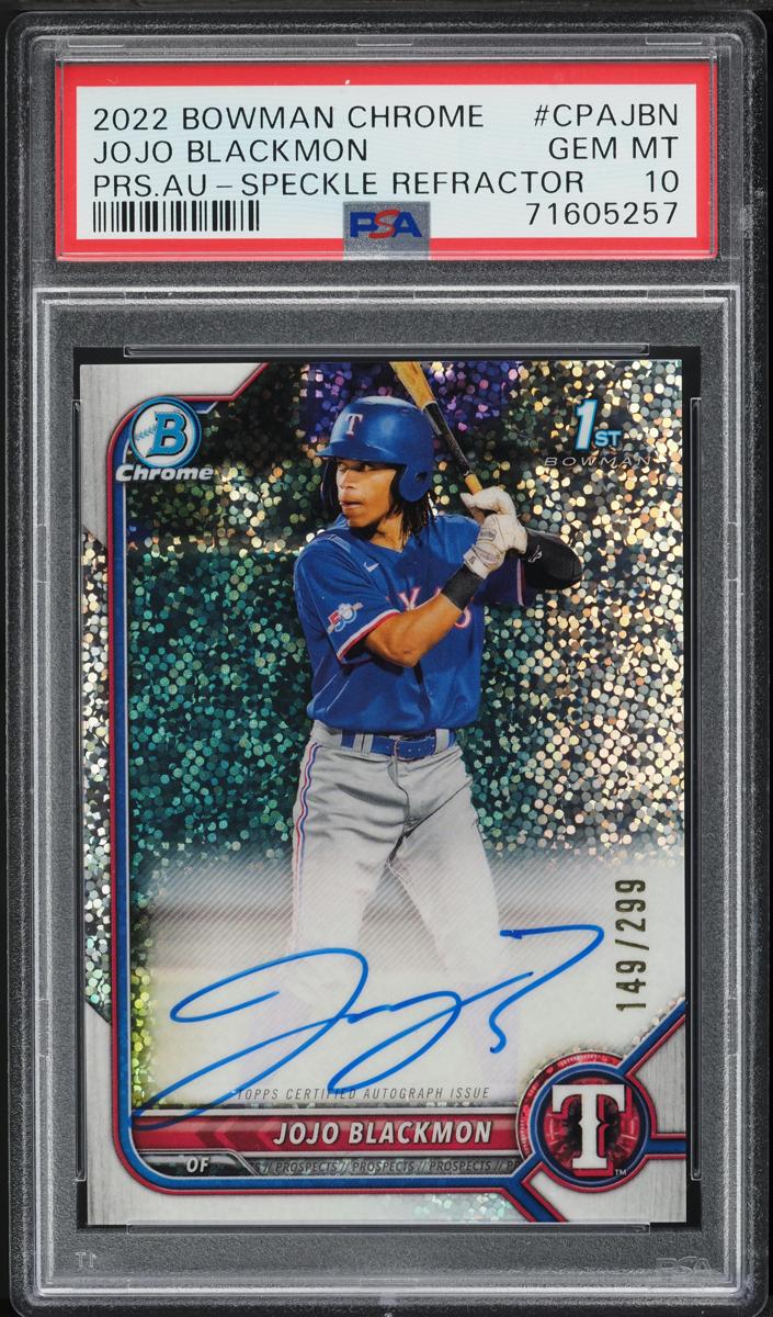 2022 Bowman Chrome Prospects Baseball Speckle JoJo Blackmon #CPA-JBN PSA 9