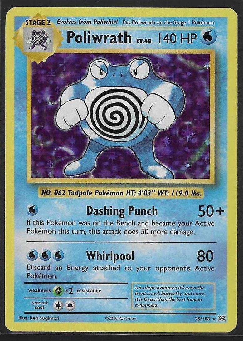 Poliwrath Holo 2016 Pokemon XY Evolutions