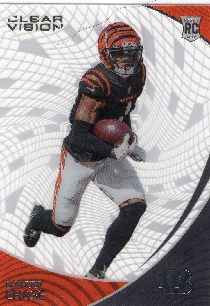 Ja'Marr Chase 2021 Panini Chronicles Clear Vision Rookies Football
