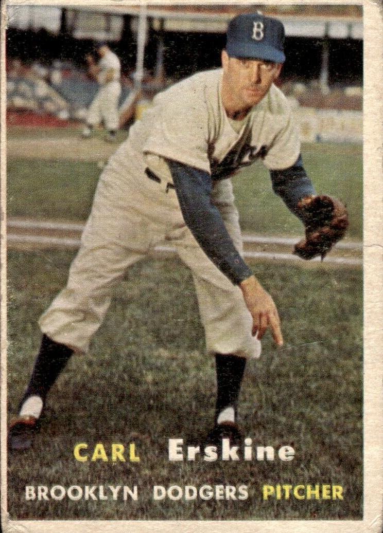 1957 Topps Carl Erskine #252 card