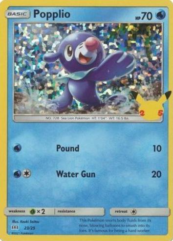 Popplio Holo 2021 Pokemon McDonald's 25th Anniversary