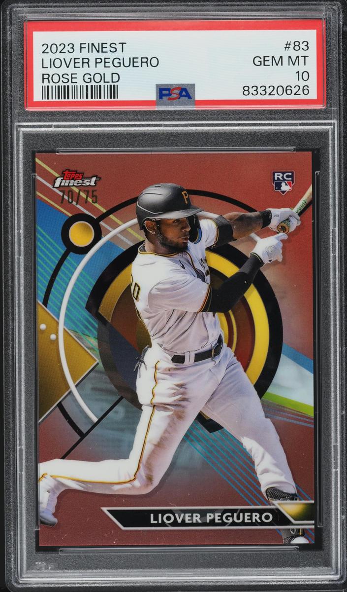 2023 Topps Finest Baseball Rose Gold Liover Peguero #83 PSA 9