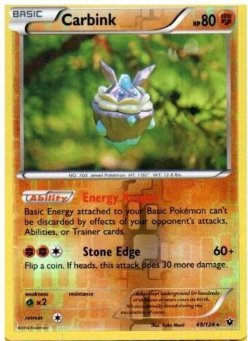 Carbink 2016 Pokemon XY Fates Collide Reverse Foil