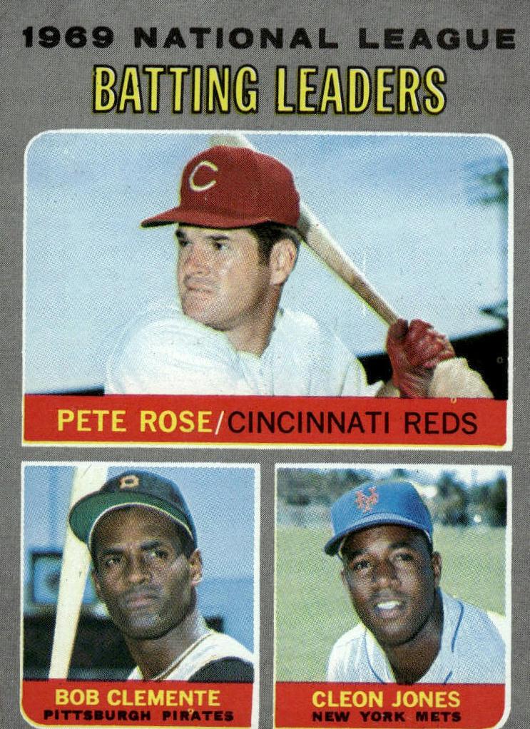 1970 NL Batting Leaders with Pete Rose and Roberto Clemente #61