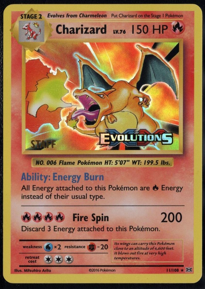 2016 Pokemon XY Evolutions Holo #11 Charizard front