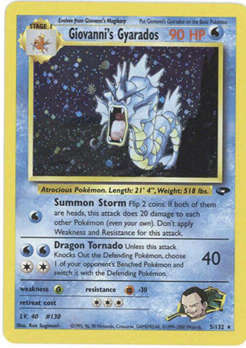 Giovanni's Gyarados Holo 2000 Pokemon Gym Challenge