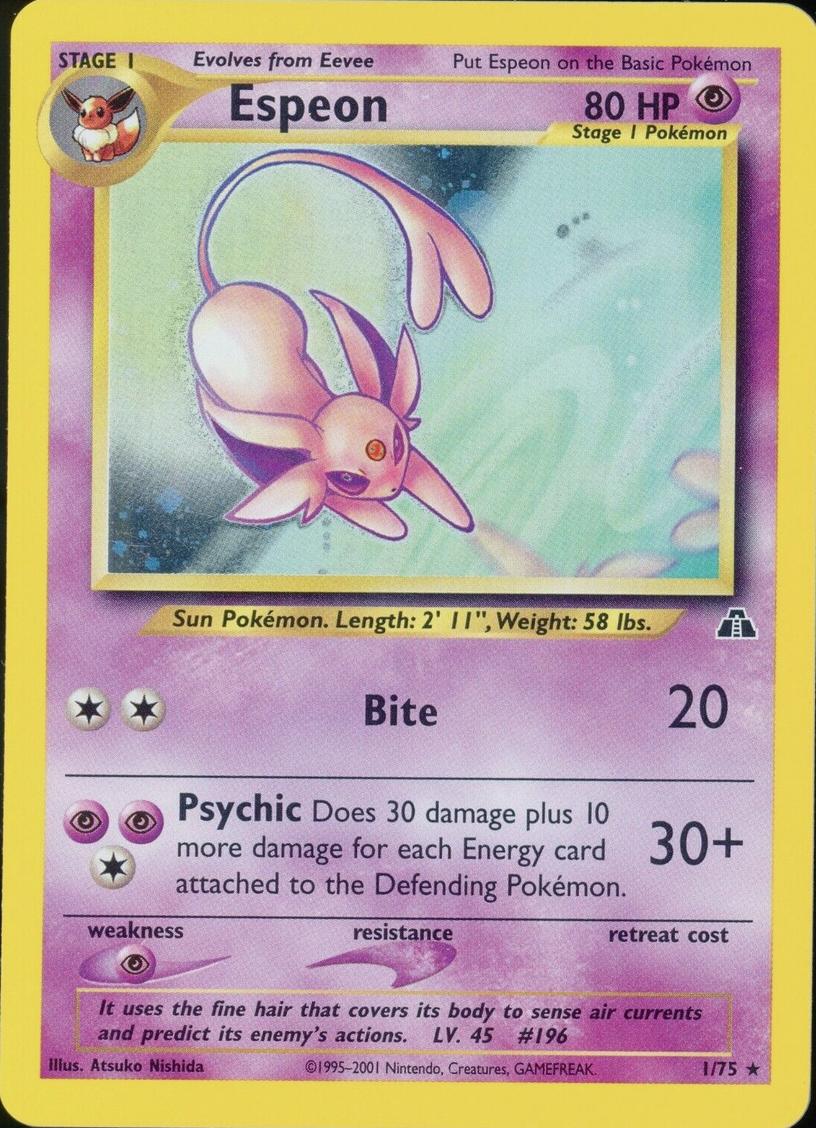 Espeon Holo 2001 Pokemon Neo Discovery
