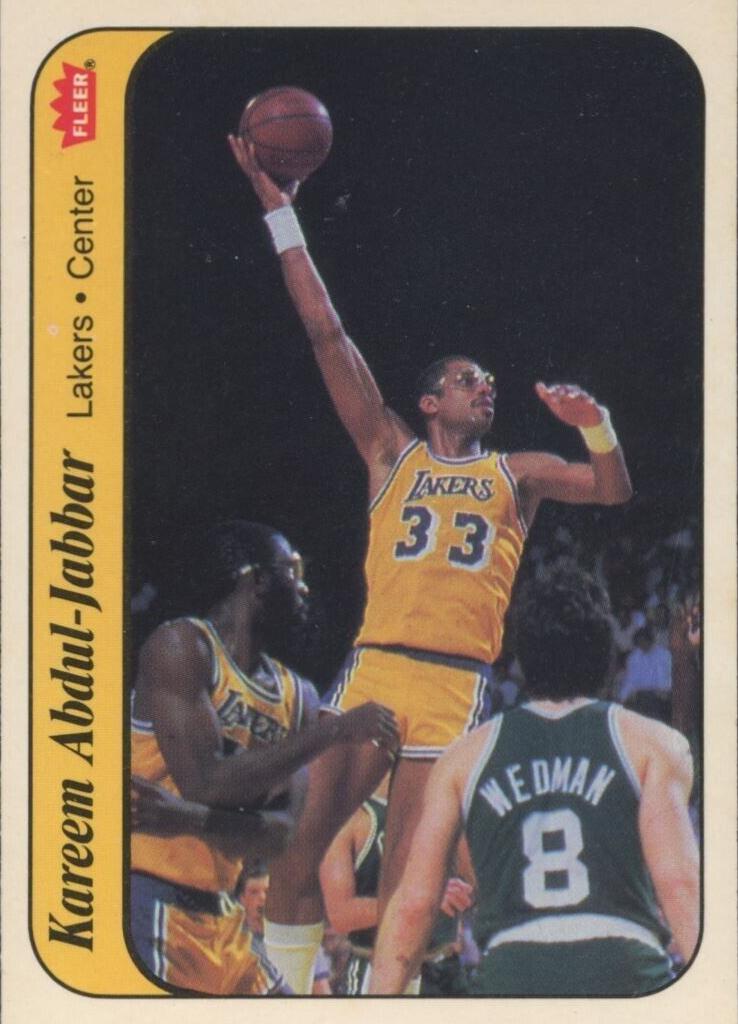 1986 Fleer #1 Kareem Abdul-Jabbar front