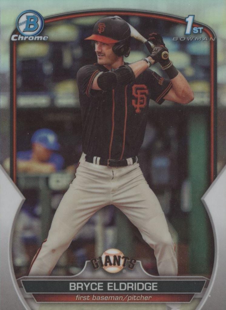 2023 Bowman Bowman Draft Refractor #BDC107 Draft Bryce Eldridge Chrome-Pearl front