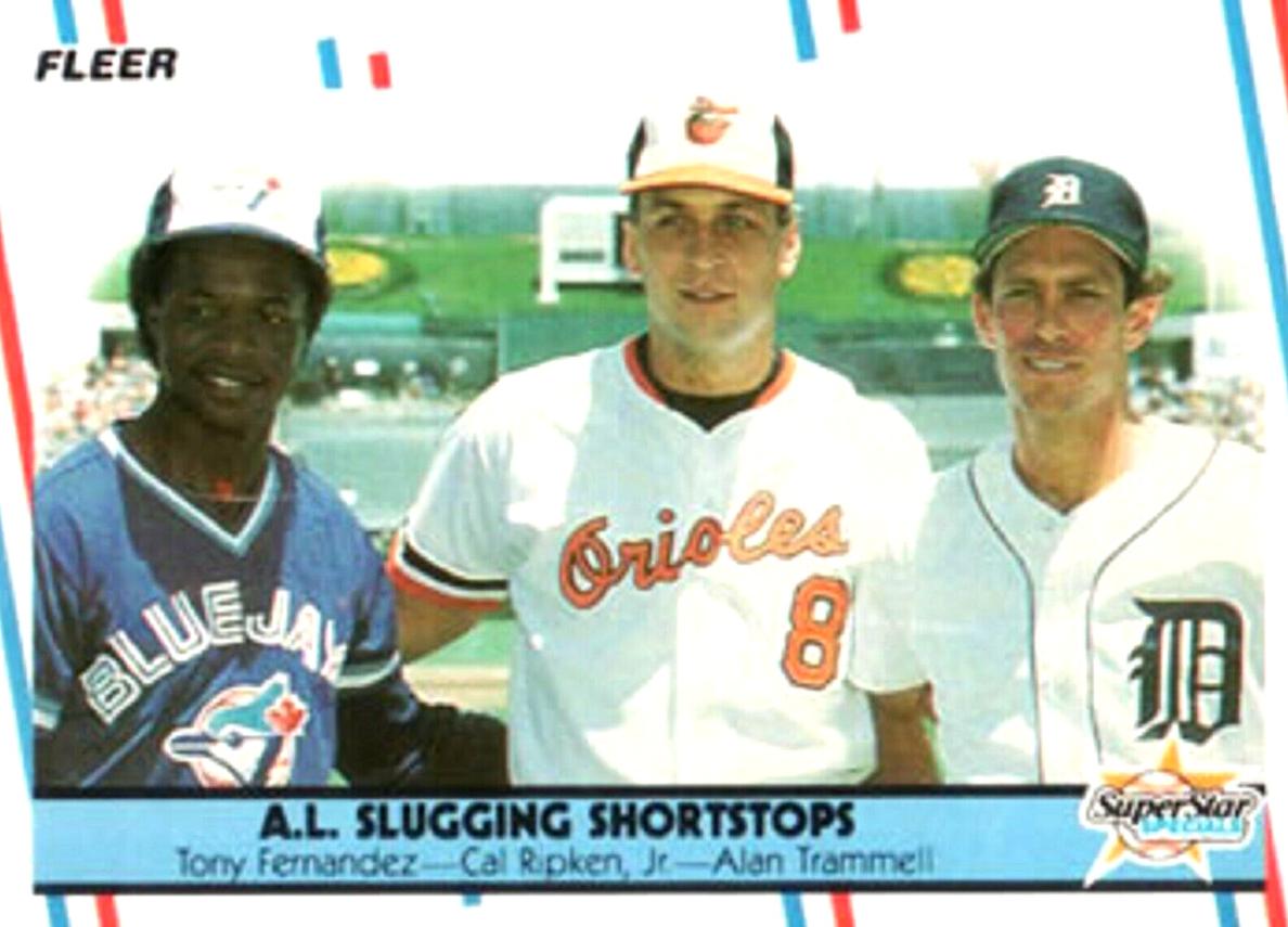 Tony Fernandez Tony Fernandez / Cal Ripken, Jr. / Alan Trammell 1988 Fleer AL Slugging Shortstops Baseball
