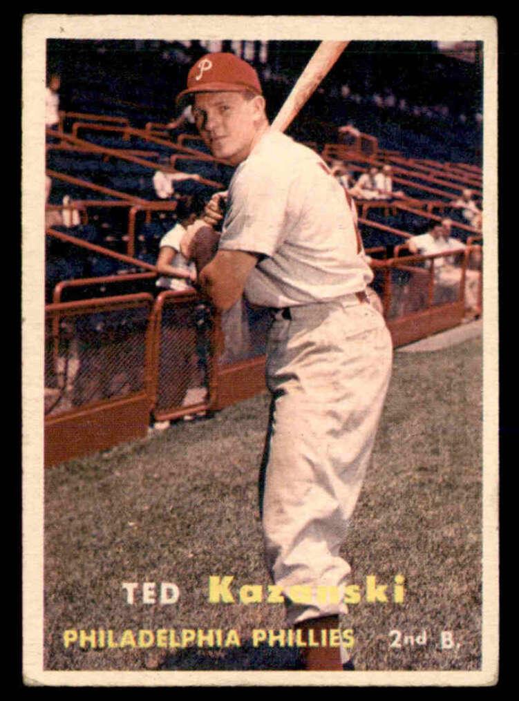 1957 Topps Ted Kazanski #27 card