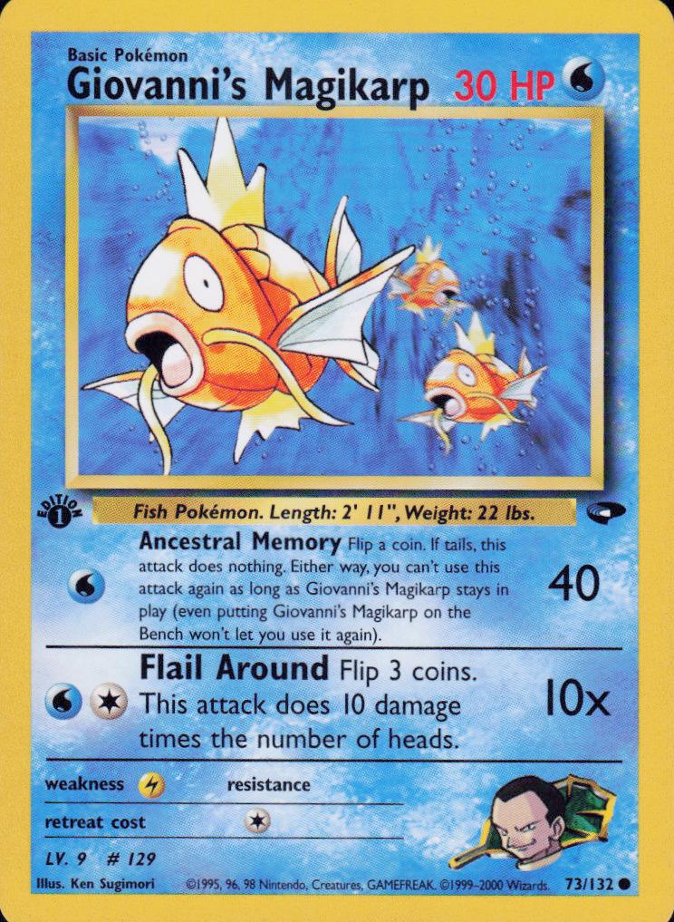 2000 Pokemon Gym Challenge 1ST EDITION #73 Giovanni's Magikarp front