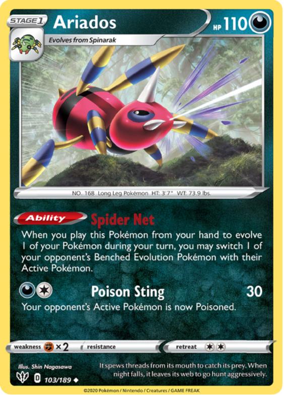 Ariados 2020 Pokemon Sword & Shield Darkness Ablaze