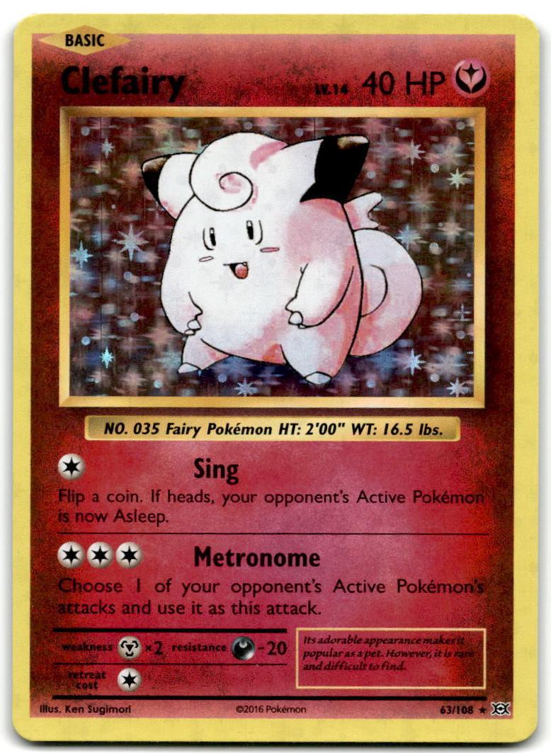 Clefairy Holo 2016 Pokemon XY Evolutions
