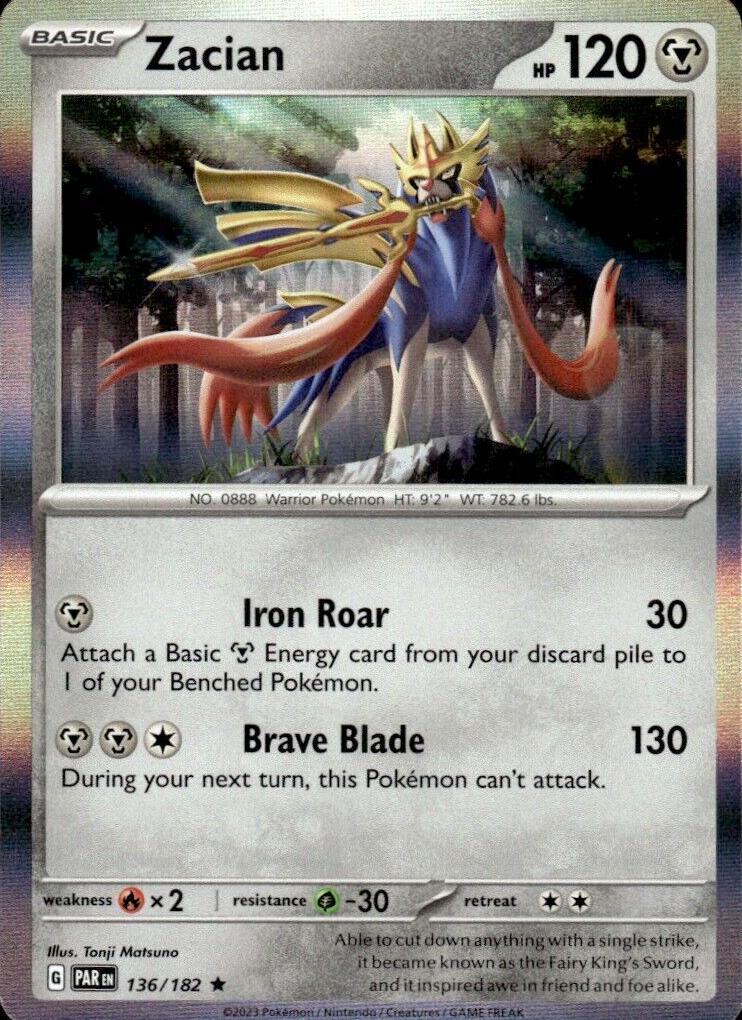 Zacian Holo 2023 Pokemon Scarlet & Violet Paradox Rift