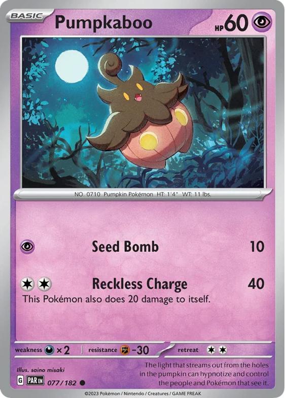 Pumpkaboo 2023 Pokemon Scarlet & Violet Paradox Rift