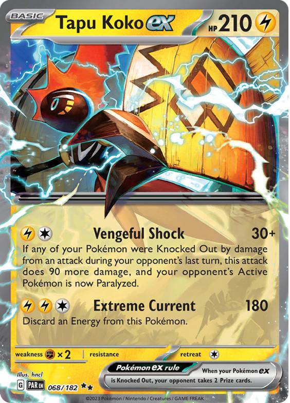 Tapu Koko EX Holo 2023 Pokemon Scarlet & Violet Paradox Rift