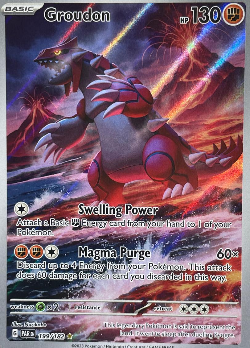 2023 Pokemon Paradox Rift Illustration Rare Groudon front