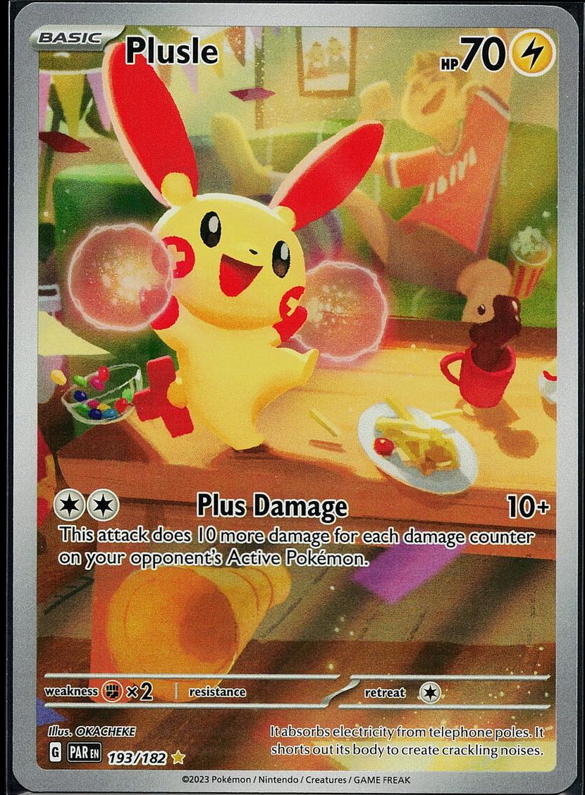 2023 Pokemon Paradox Rift Illustration Rare #193 Plusle front