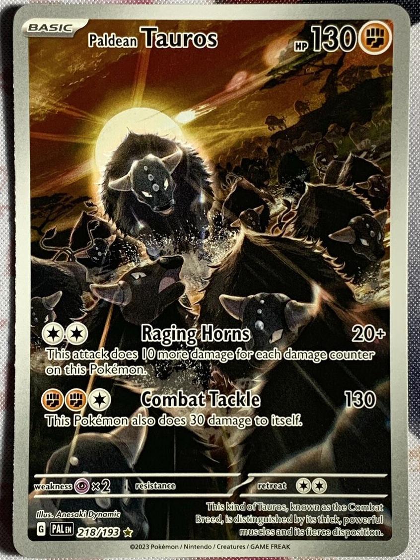 2023 Pokemon Paldea Evolved Illustration Rare #218 Paldean Tauros front