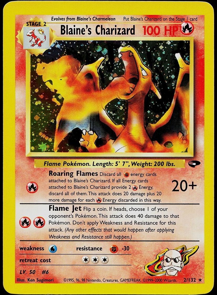Blaine's Charizard Holo 2000 Pokemon Gym Challenge