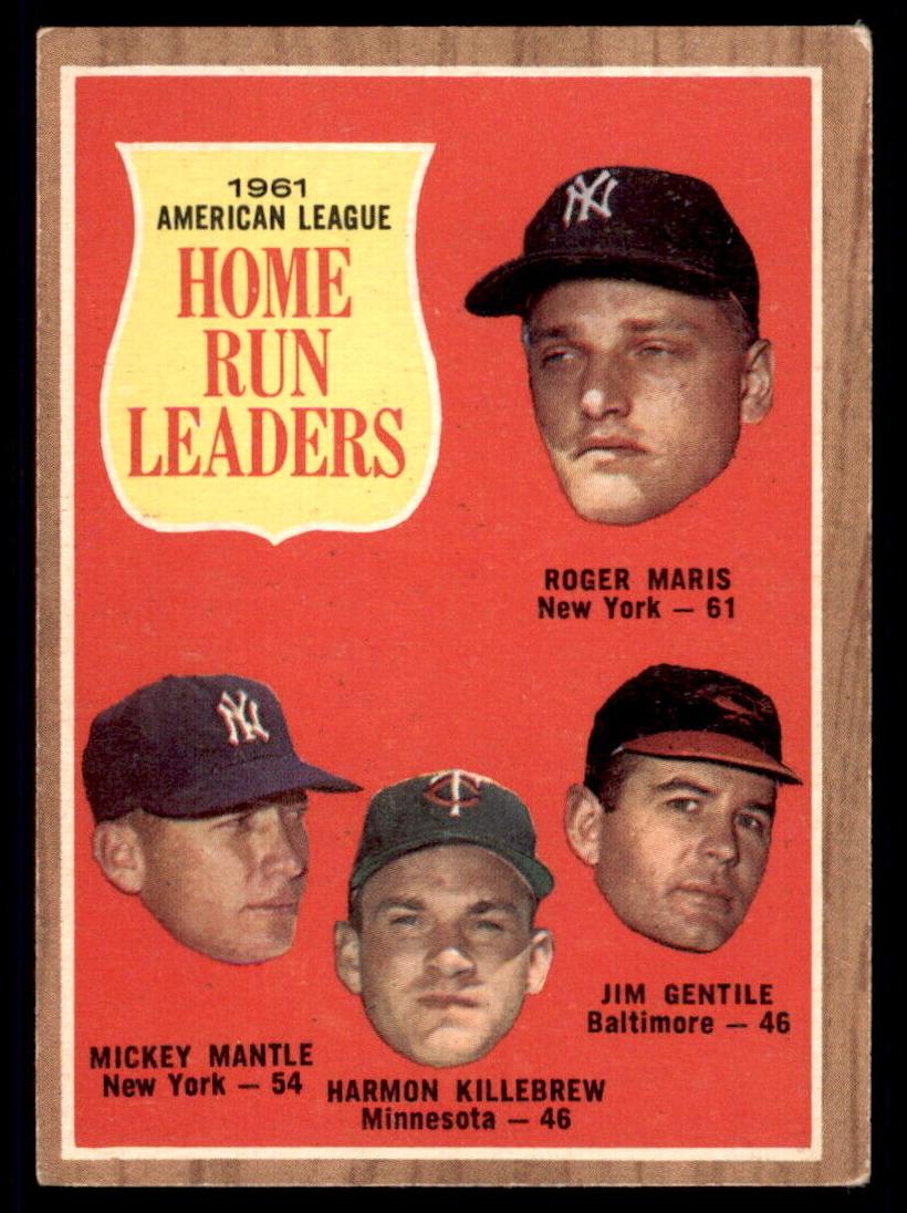 1962 AL Home Run Leaders with Mickey Mantle, Roger Maris and Harmon Killebrew #53