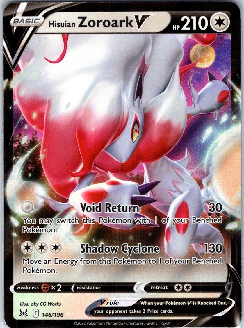 Hisuian Zoroark V Holo 2022 Pokemon Lost Origin