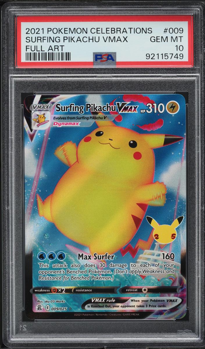Surfing Pikachu Vmax 2021 Pokemon Celebrations Full Art