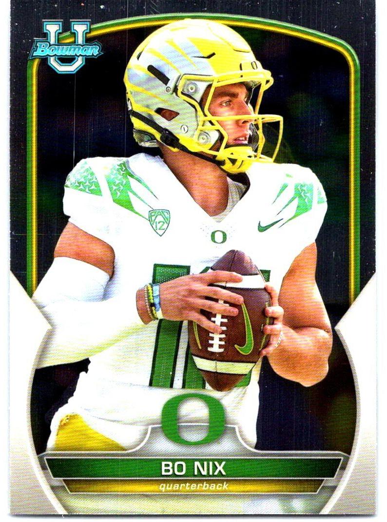 2022 Bowman University Inception Bo Nix [Gold] #61 card