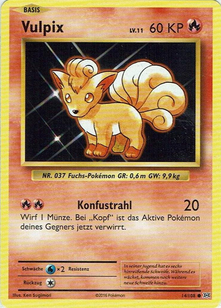 Vulpix 2016 Pokemon XY Evolutions
