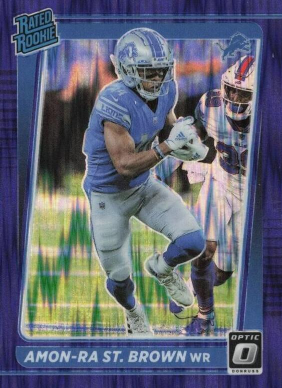 2021 Panini Donruss Optic PURPLE SHOCK #228 Amon-Ra St. Brown front