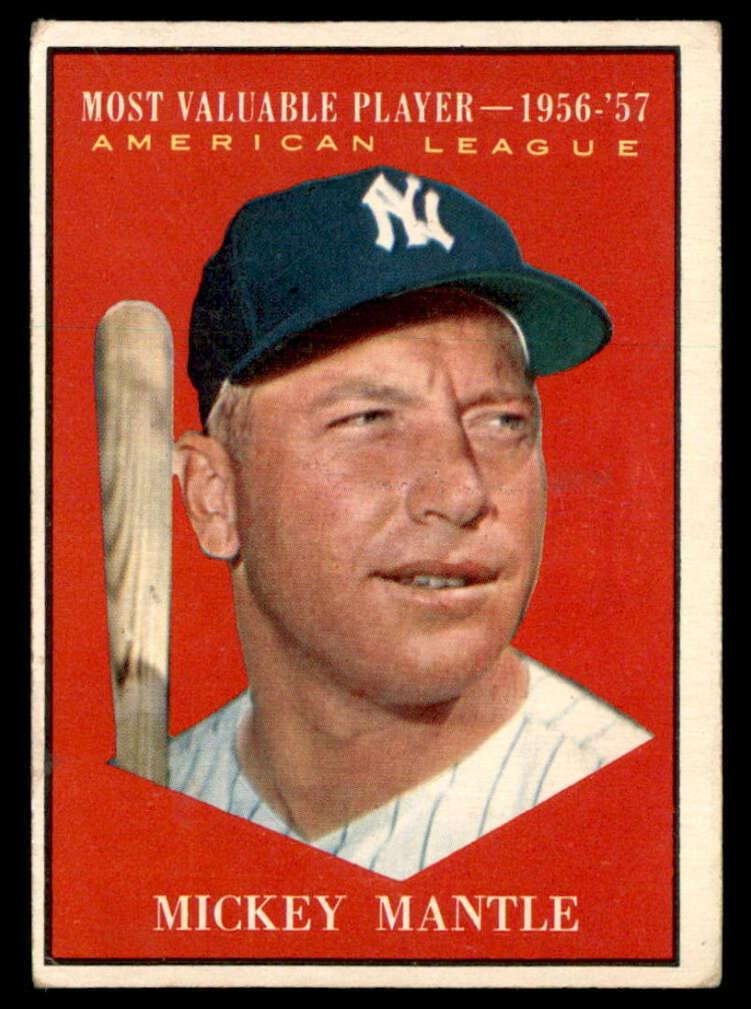 1961 Topps MVP #475 Mickey Mantle front