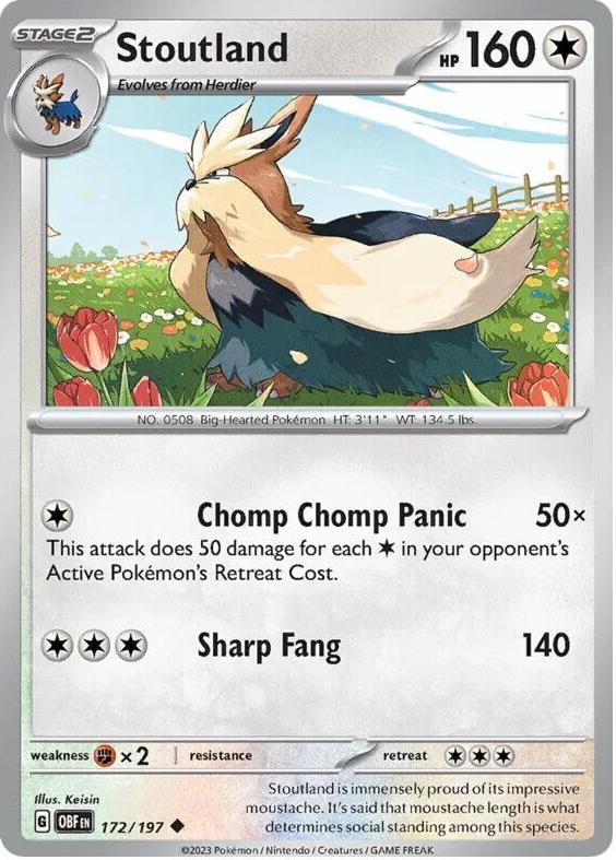 Stoutland 2023 Pokemon Scarlet & Violet Obsidian Flames