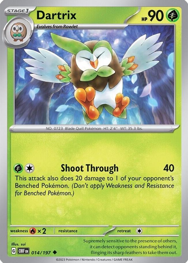Dartrix 2023 Pokemon Scarlet & Violet Obsidian Flames