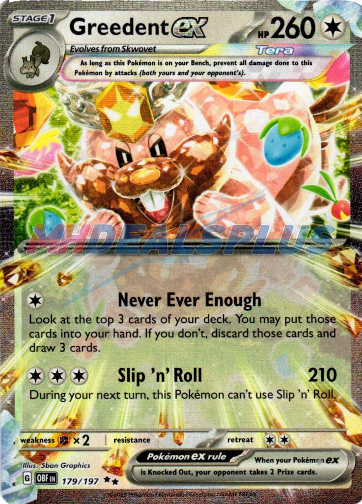 Greedent EX 2023 Pokemon Scarlet & Violet Obsidian Flames