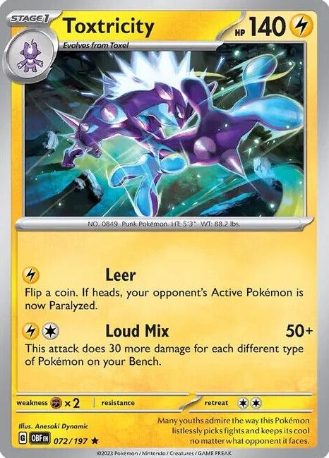 Toxtricity Holo 2023 Pokemon Scarlet & Violet Obsidian Flames