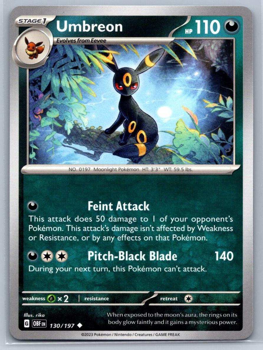 Umbreon 2023 Pokemon Scarlet & Violet Obsidian Flames