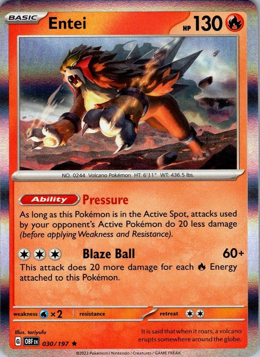 Entei 2023 Pokemon Scarlet & Violet Obsidian Flames